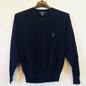 Nautica Golf Sweater Knit Cotton Navy Blue NEW NWT